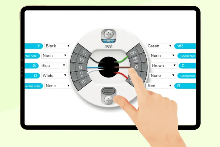 set up nest thermostat’s terminal wires