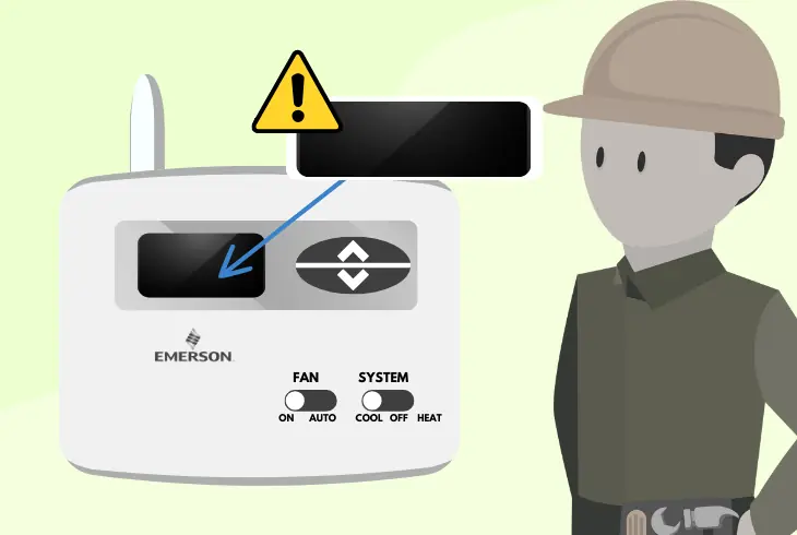 malfunction emerson heating thermostat display