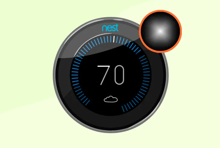 light on the thermostat