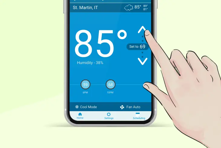 correct the thermostat setting