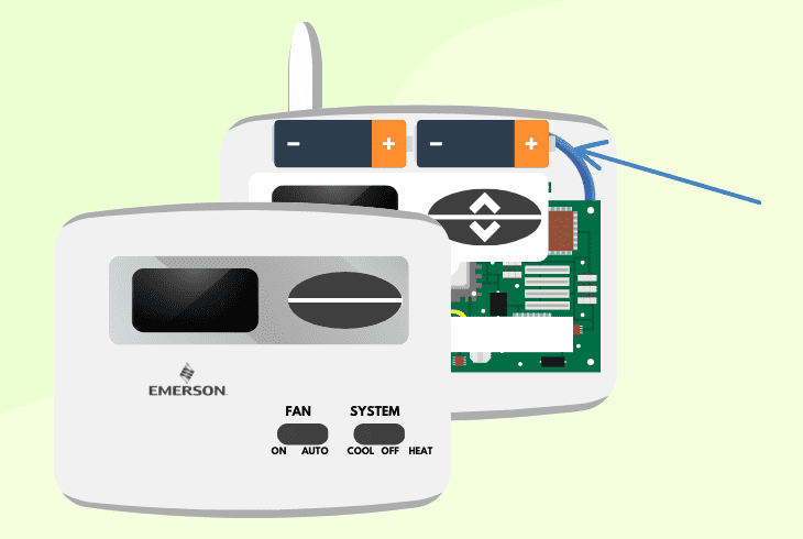 reset the emerson thermostat system