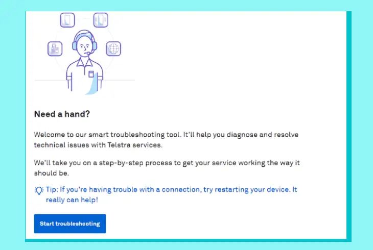 use telstra's troubleshooter