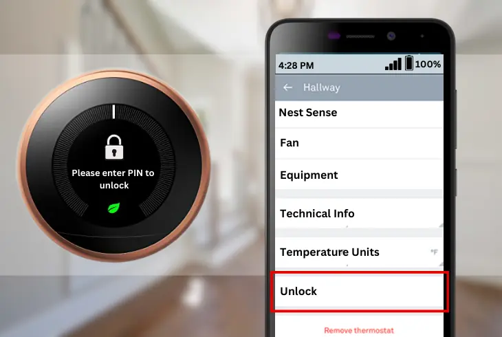 unlock your nest thermostat