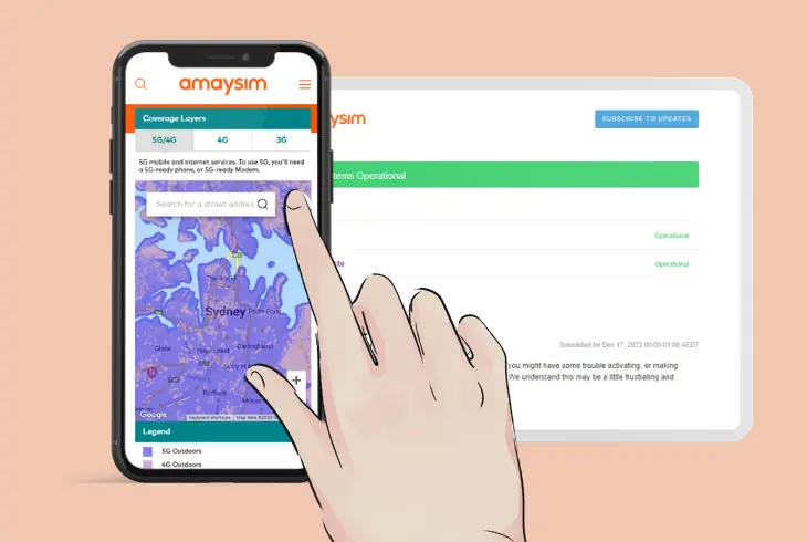 check for local amaysim outages