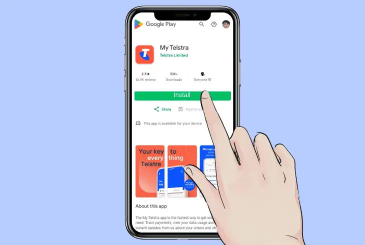 reinstall the telstra app on android