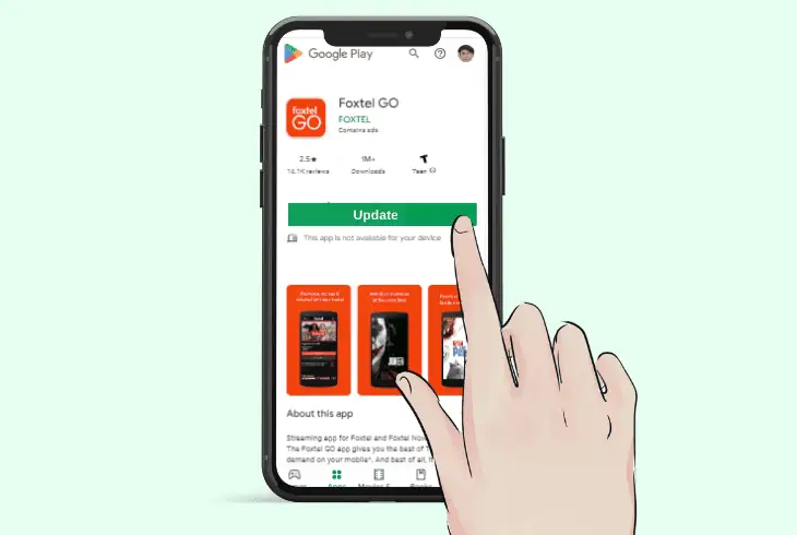 update foxtel go on android