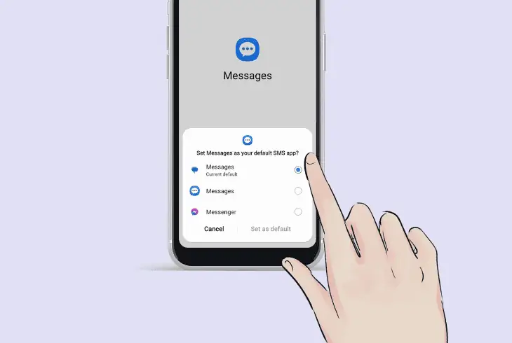 change the default messaging app