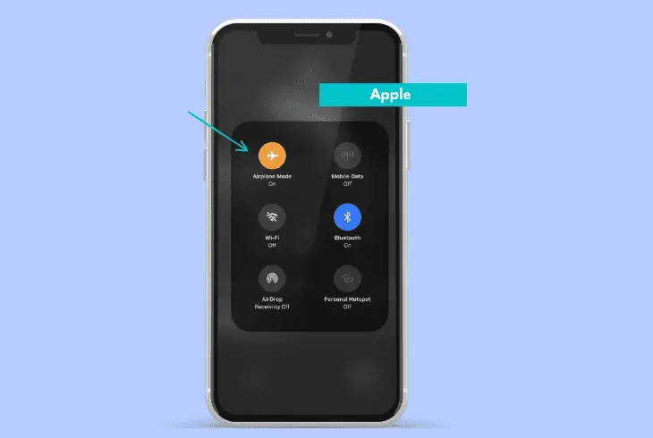 enable airplane mode on apple’s ios