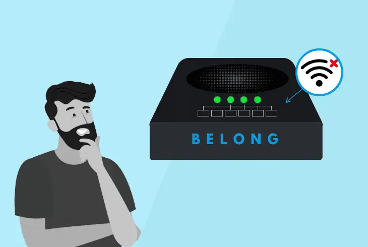 why no internet light on belong modem