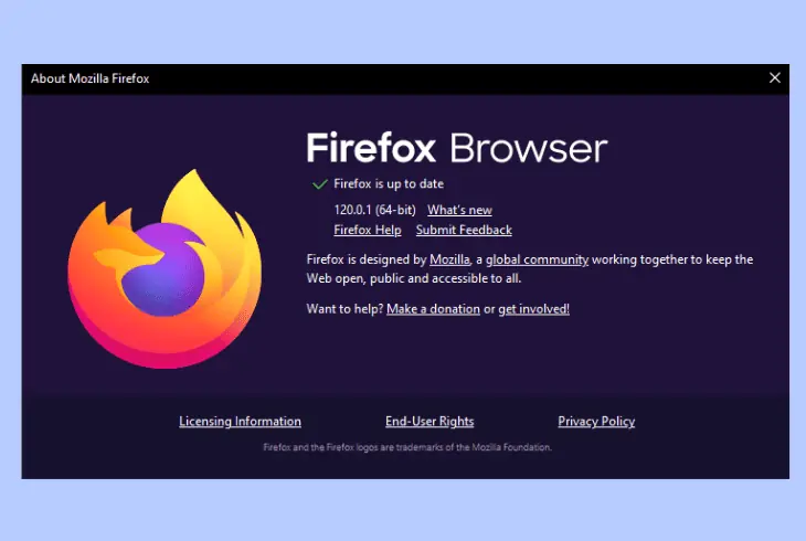 how to update mozilla firefox browser