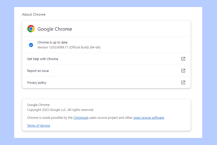 update your browser’s version