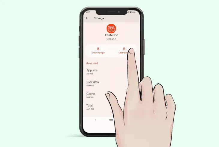 clear foxtel go cache files