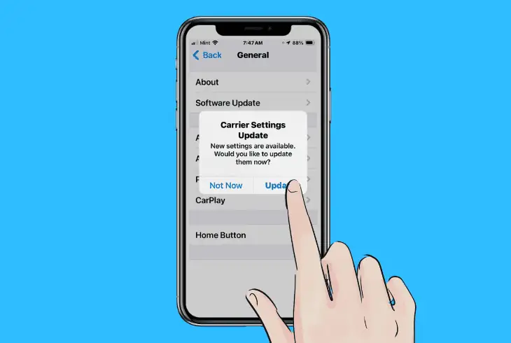 update your carrier’s settings