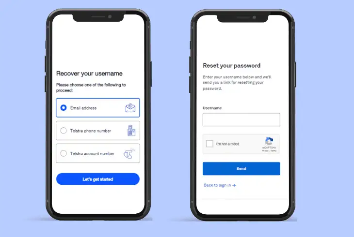 how to recover telstra credentials