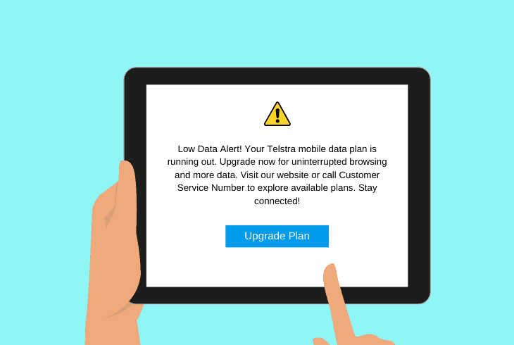 check your telstra data plan