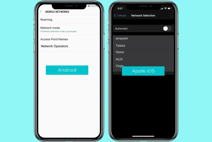 set “optus” as the default carrier