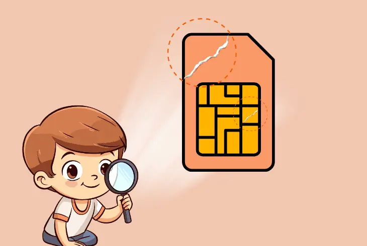 inspect a sim card for defects