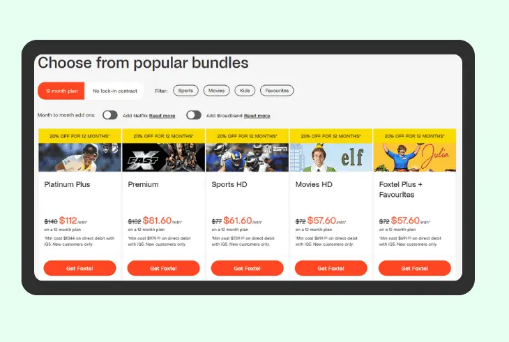 check your foxtel go package