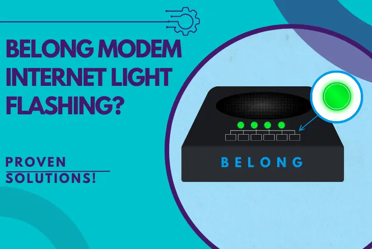 belong modem internet light flashing
