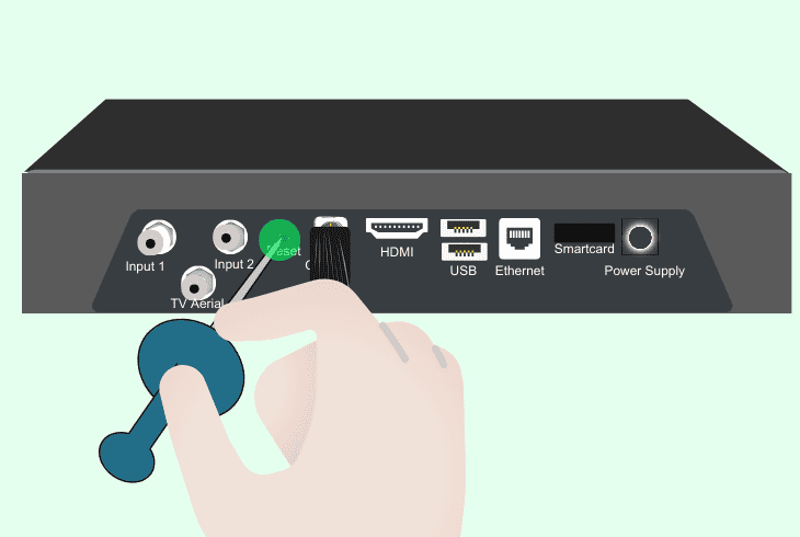 factory reset the iq4 tv box