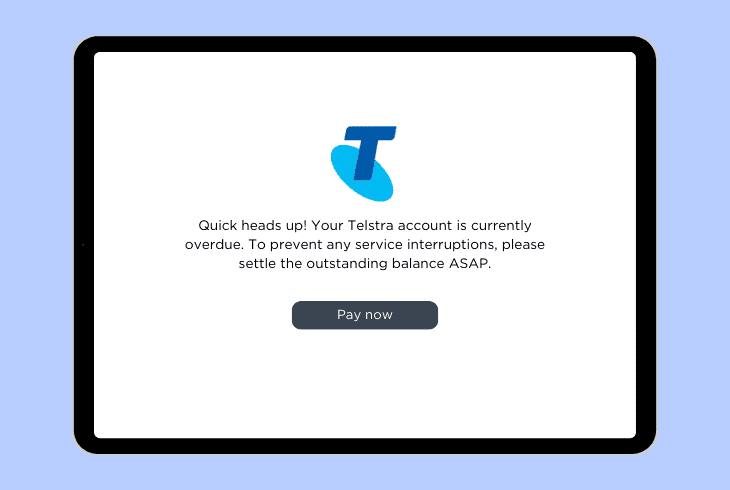your payment is late telstra