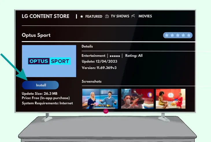 optus sport not working lg smart tv