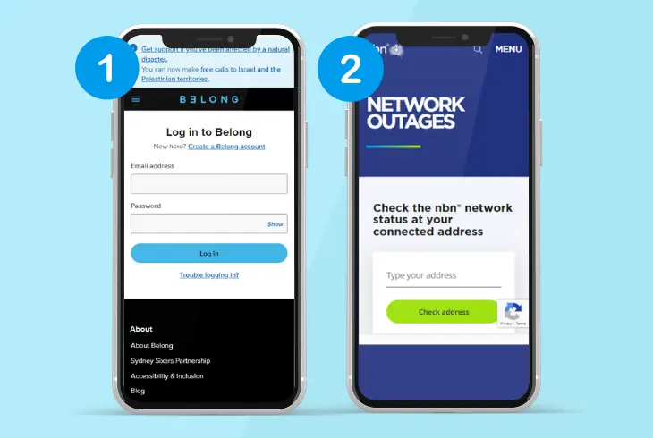 check for outages or maintenance