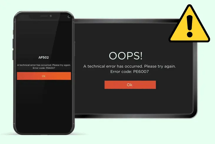 what is the foxtel error code pe6007