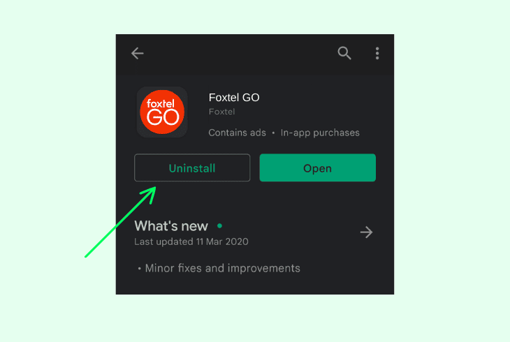 reinstall the foxtel go mobile app