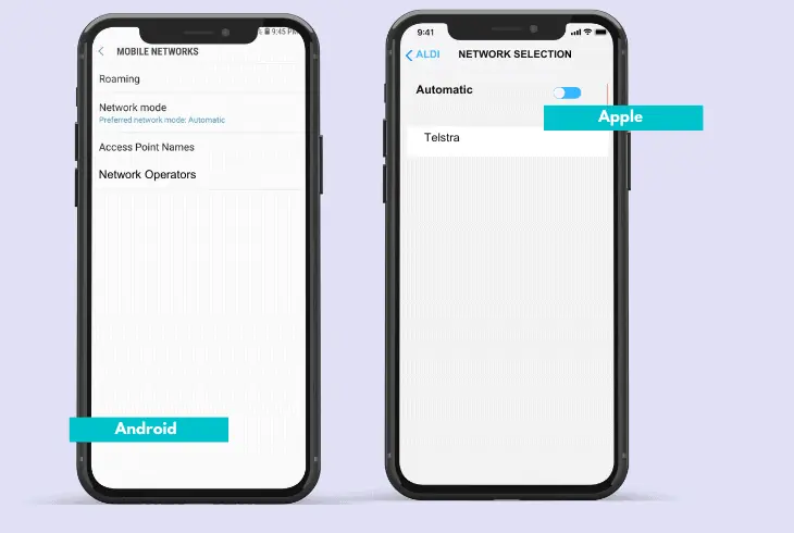 adjust the mobile carrier options