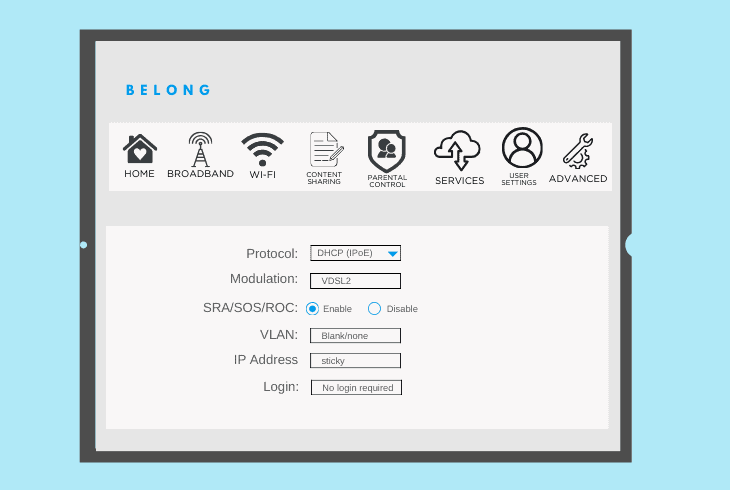 how to adjust belong nbn settings