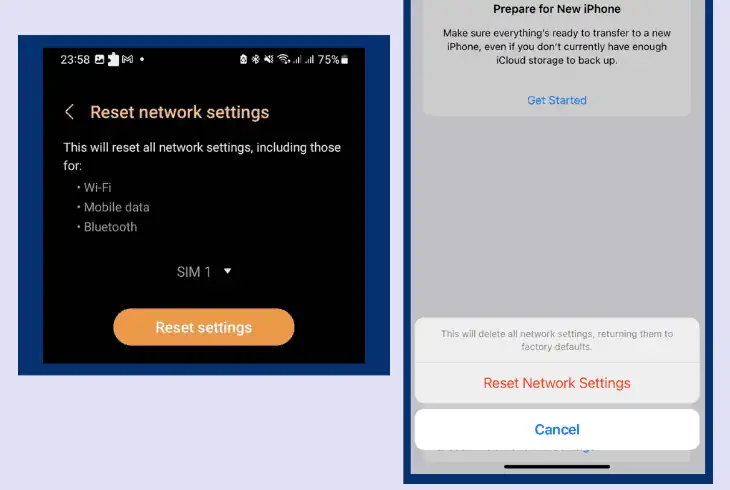 reset the network configuration