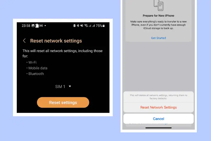 reset your network settings