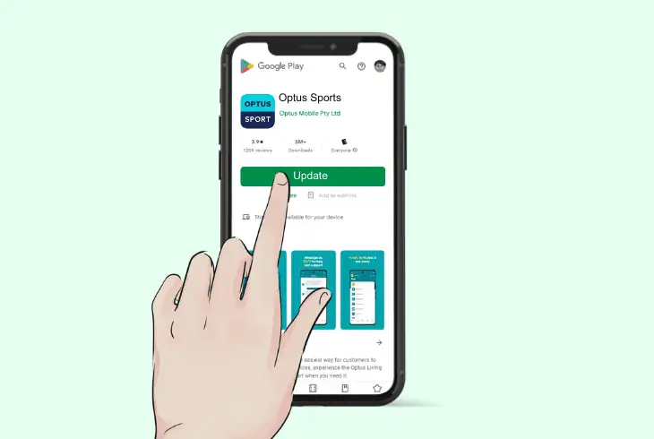 update the optus sport app
