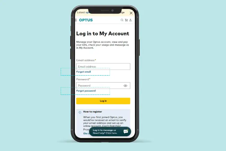 recover the optus user id password