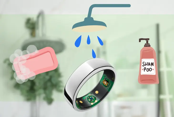 wearing oura ring and taking a shower