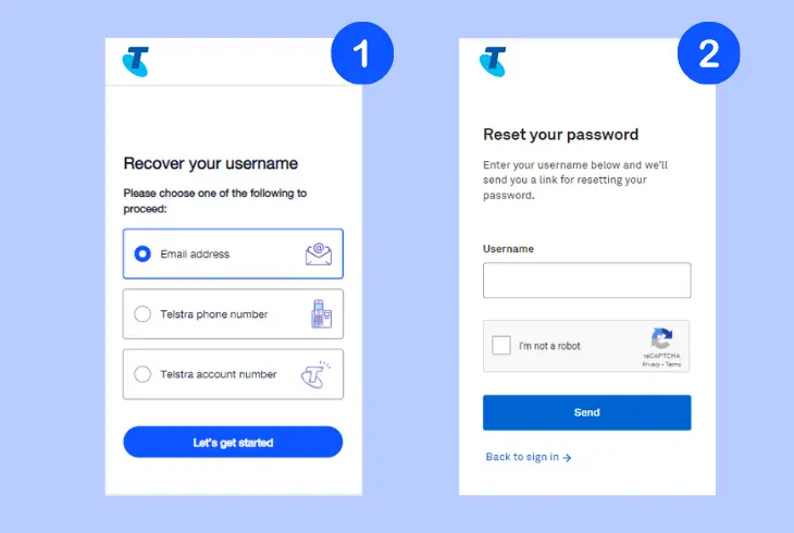 recover the telstra details