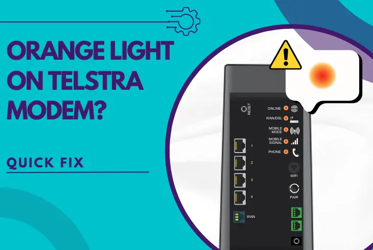 orange light on telstra modem