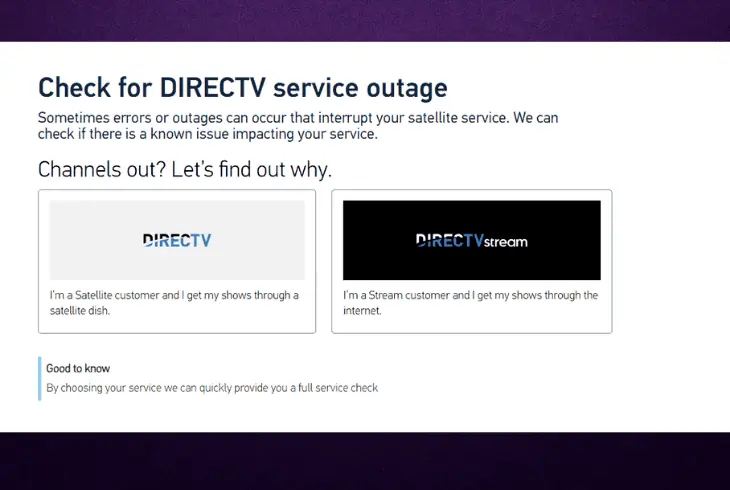 check directv server status