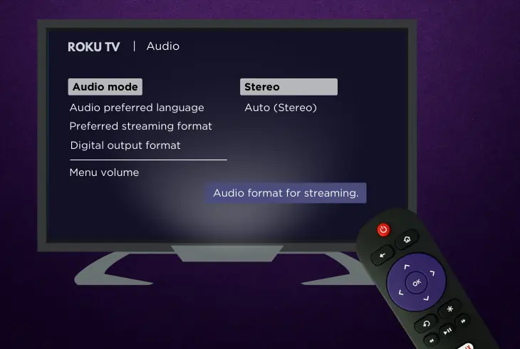 change the roku audio mode