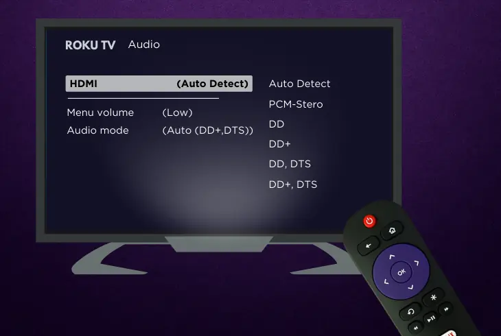 modify the roku audio settings