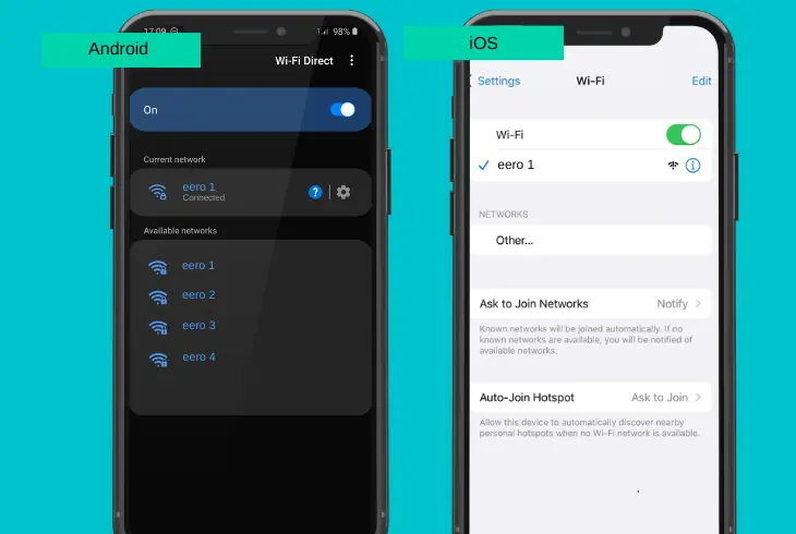 verify the device is connected to eero