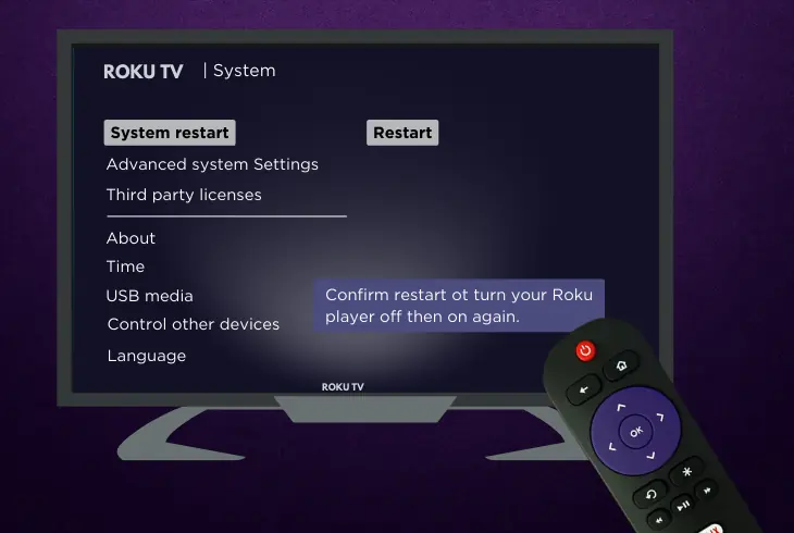 system restart the roku express