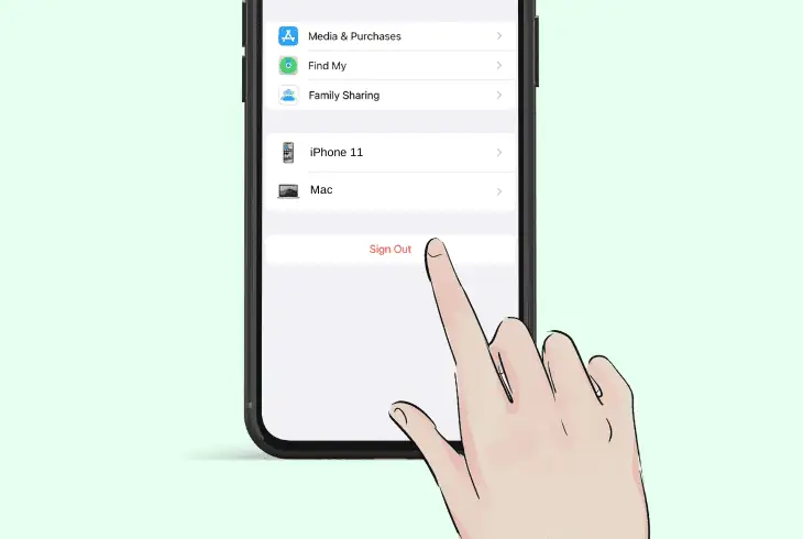 sign-out and in your icloud
