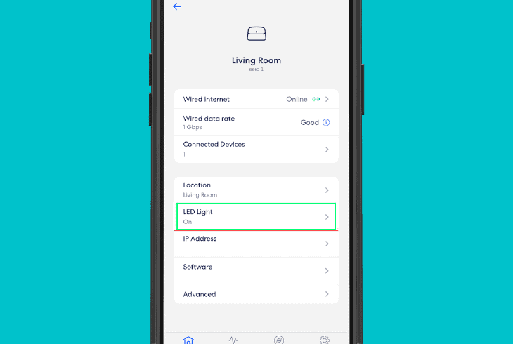 activate the “led status” option