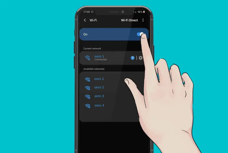 toggle the wi-fi feature on/off