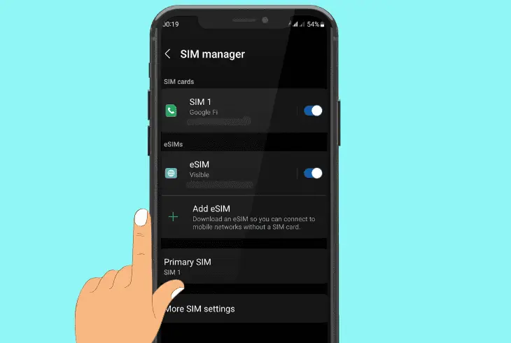 set esim as the primary service (optional)