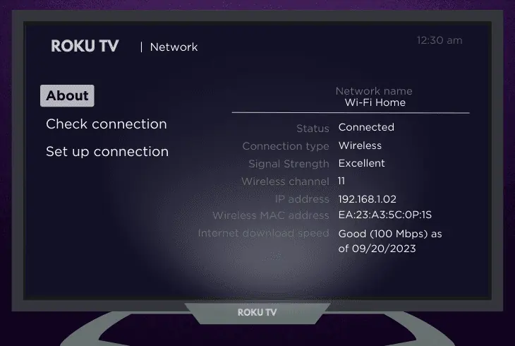 set the roku tv’s ip to private