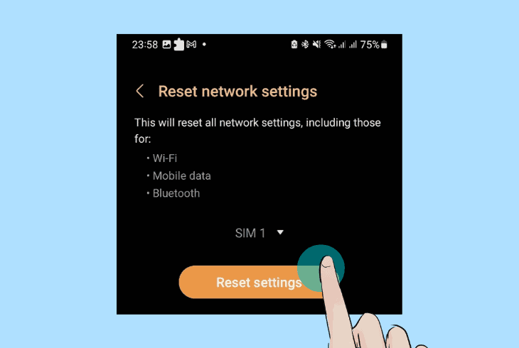 reset the device’s network settings