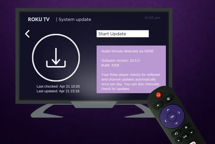 run the roku update manually